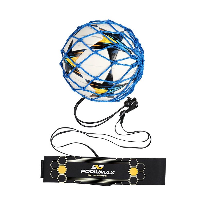 PodiuMax Hands-Free Soccer Kick/Throw Trainer, New Ball Locked Net Design, Adjustable Waist Belt & Cord Suit for All Levels (Fits Ball Size 3, 4, 5) - Image 1
